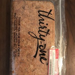 All About The Benjamins Tan Metallic Cork Wallet